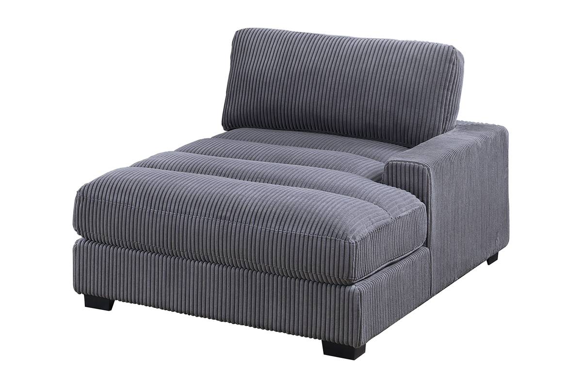 Winston 7-Piece Left-Facing Modular Sectional w/ Ottoman, Dark Gray Corduroy