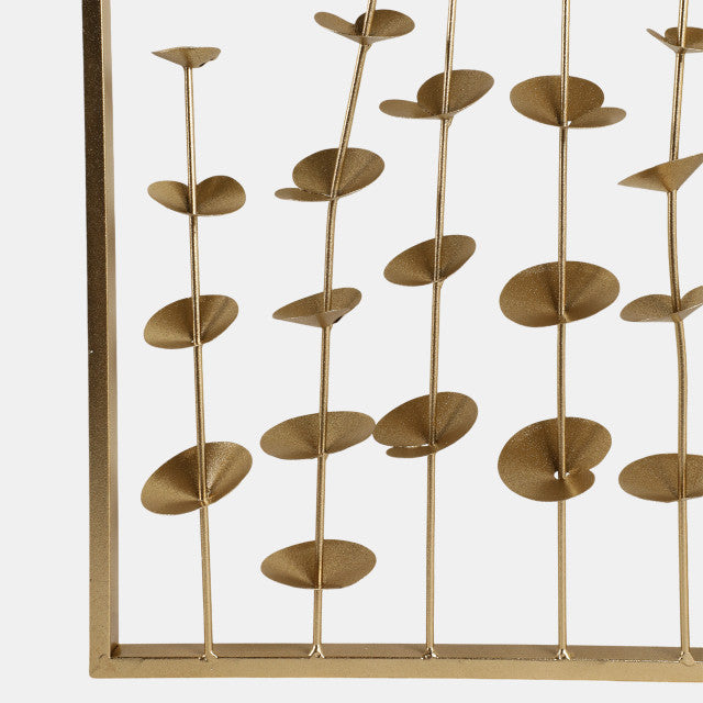 Golden Flora Metal Wall Art Set of 2, Gold