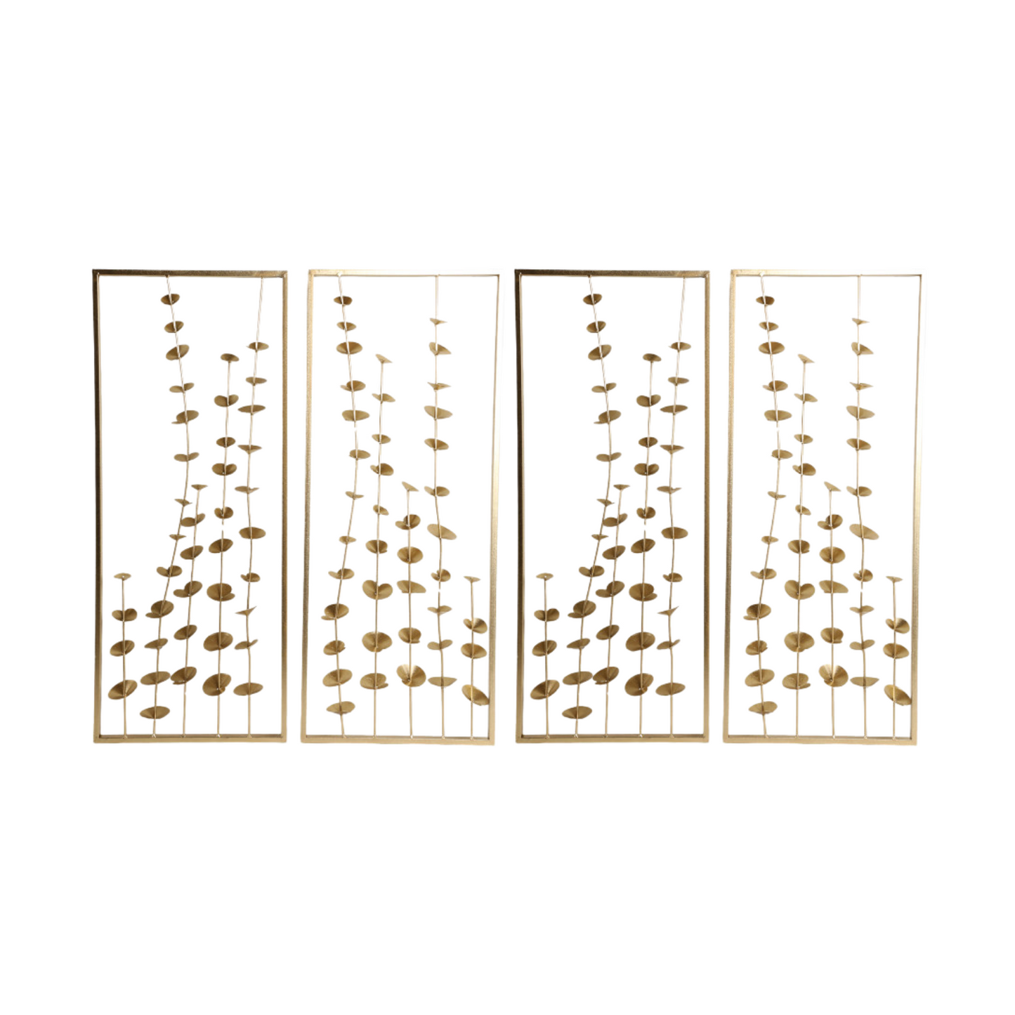 Golden Flora Metal Wall Art Set of 2, Gold