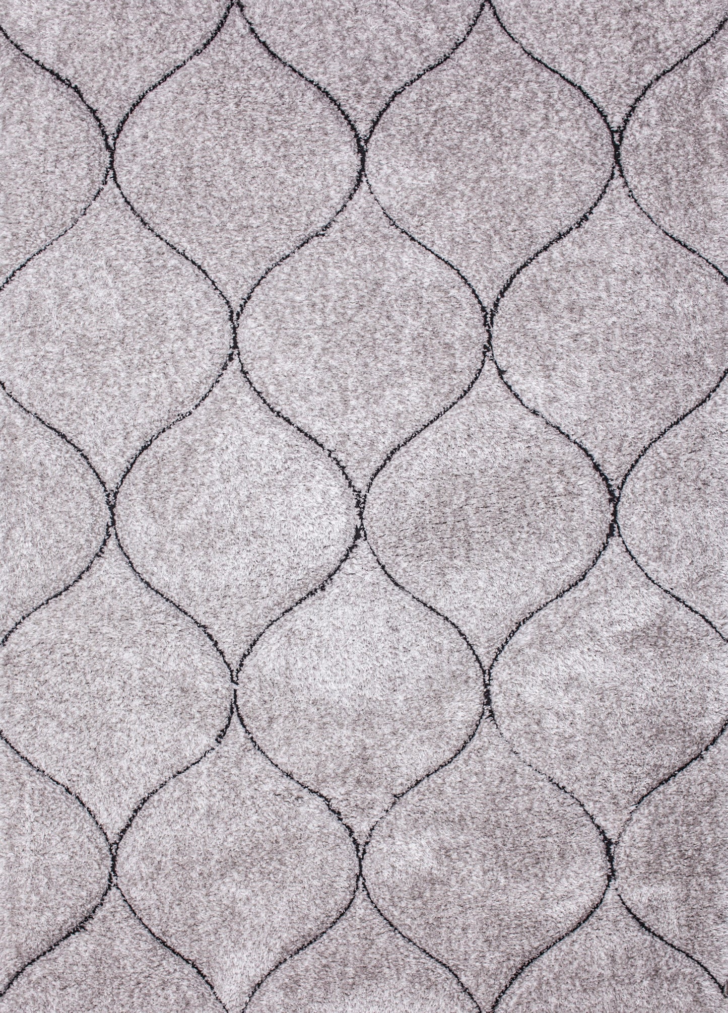Sorrento 3D Hollowed Scales Shag Area Rug, Silver