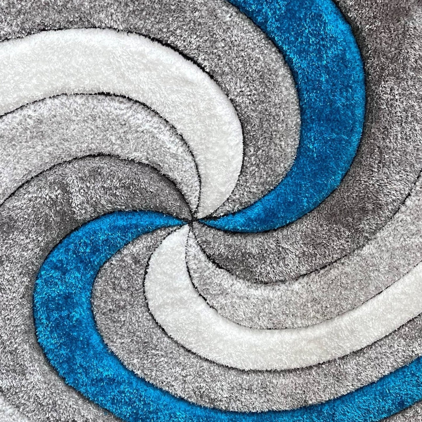 Sorrento 3D Spiral Shag Area Rug, Turquoise