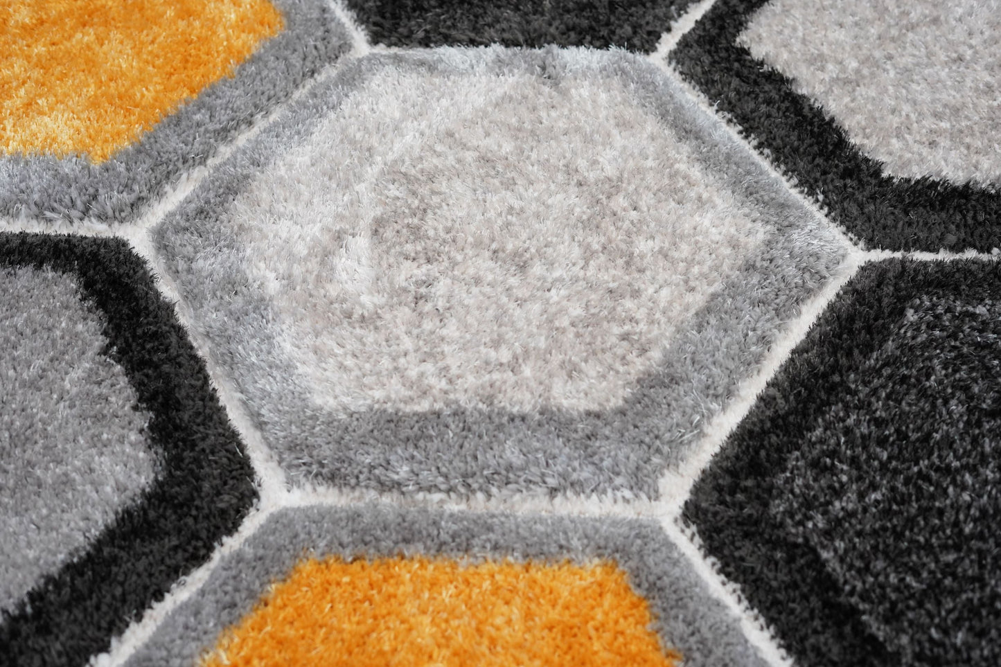 Sorrento 3D Honeycomb Nectar Shag Area Rug, Yellow