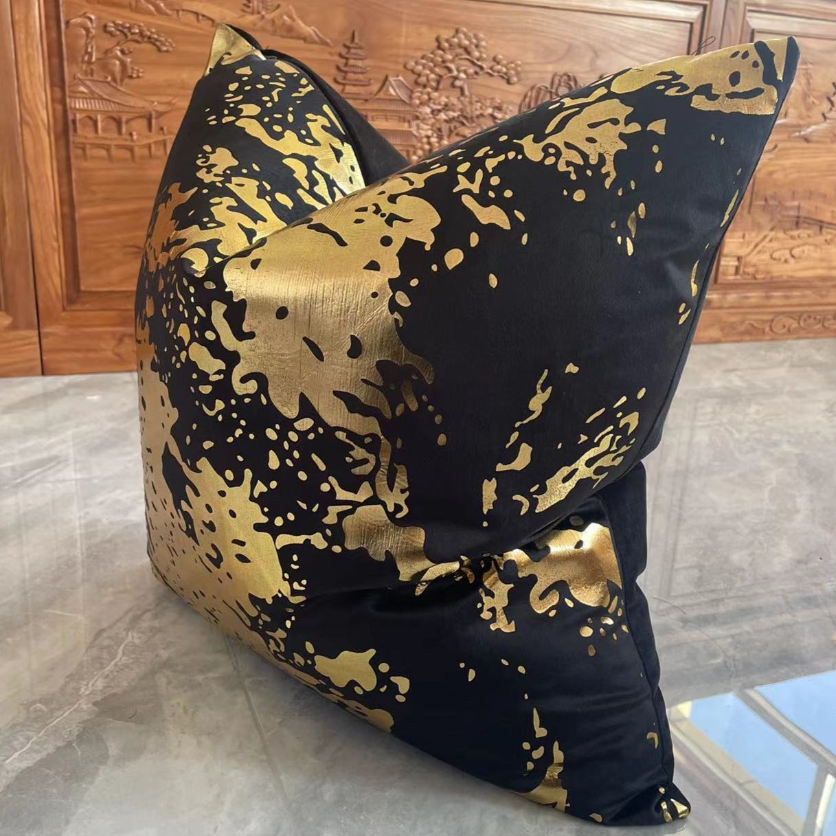 VIVA Metallic Velvet Throw Pillow w/ Down Feathers, Assorted Multicolor