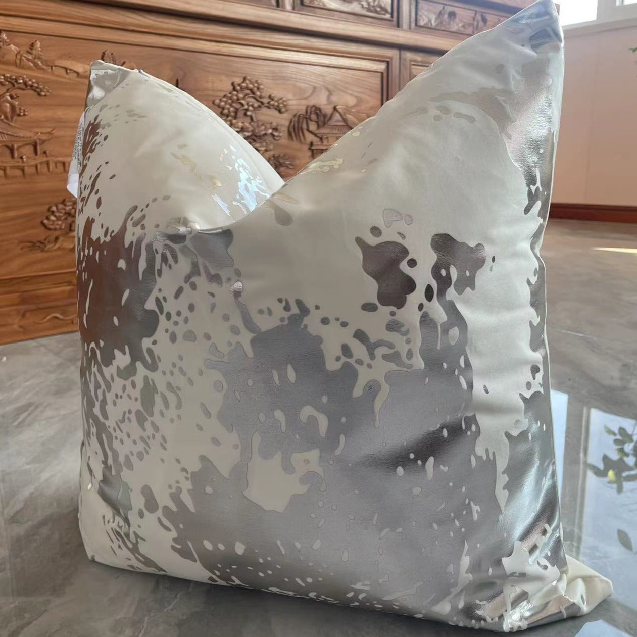 VIVA Metallic Velvet Throw Pillow w/ Down Feathers, Assorted Multicolor