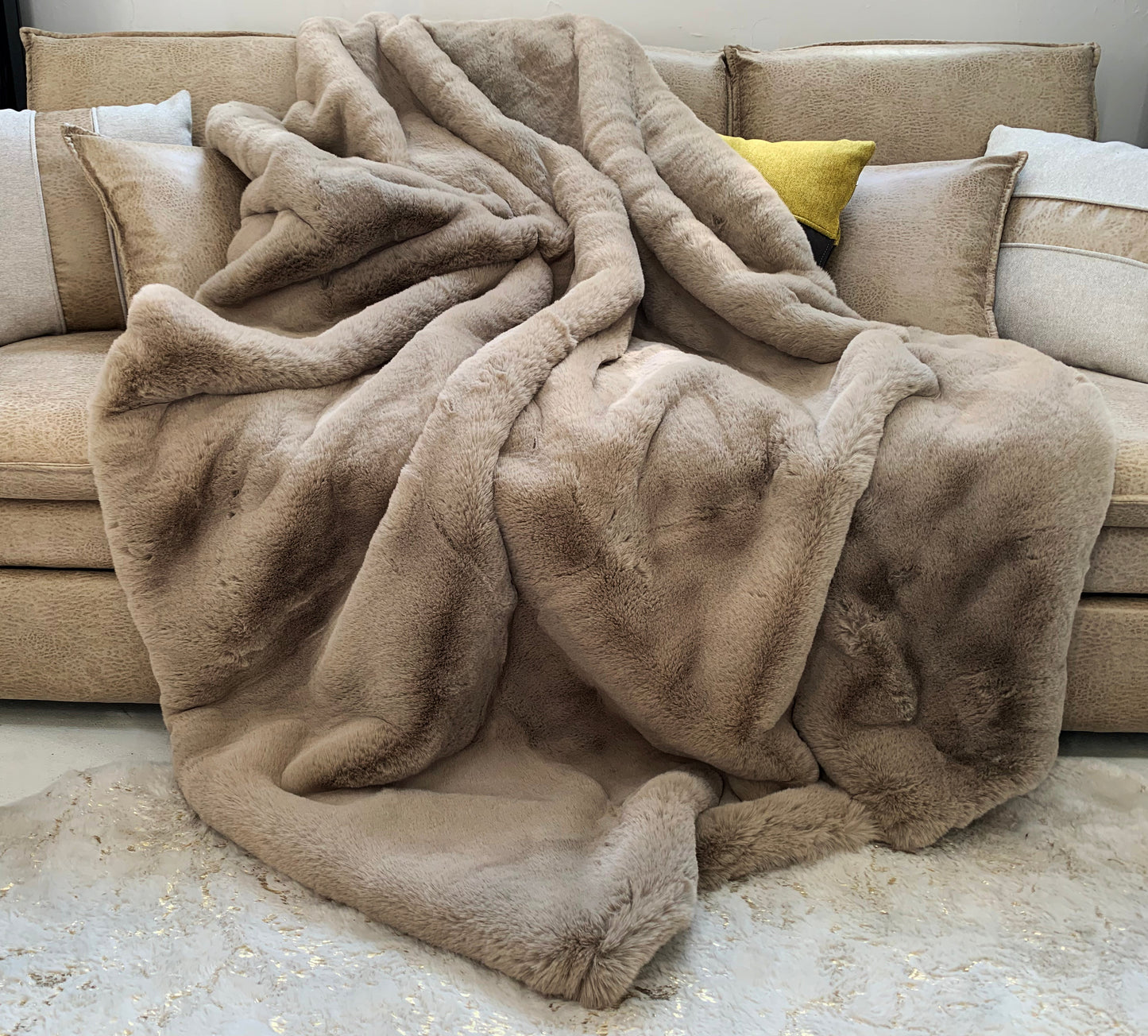 Bella Luxury Faux Fur Throw Blanket Collection, Assorted Colors
