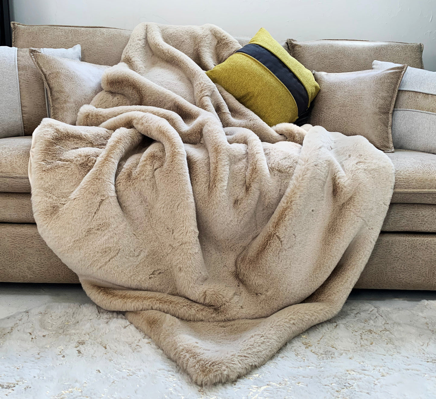 Bella Luxury Faux Fur Throw Blanket Collection, Assorted Colors