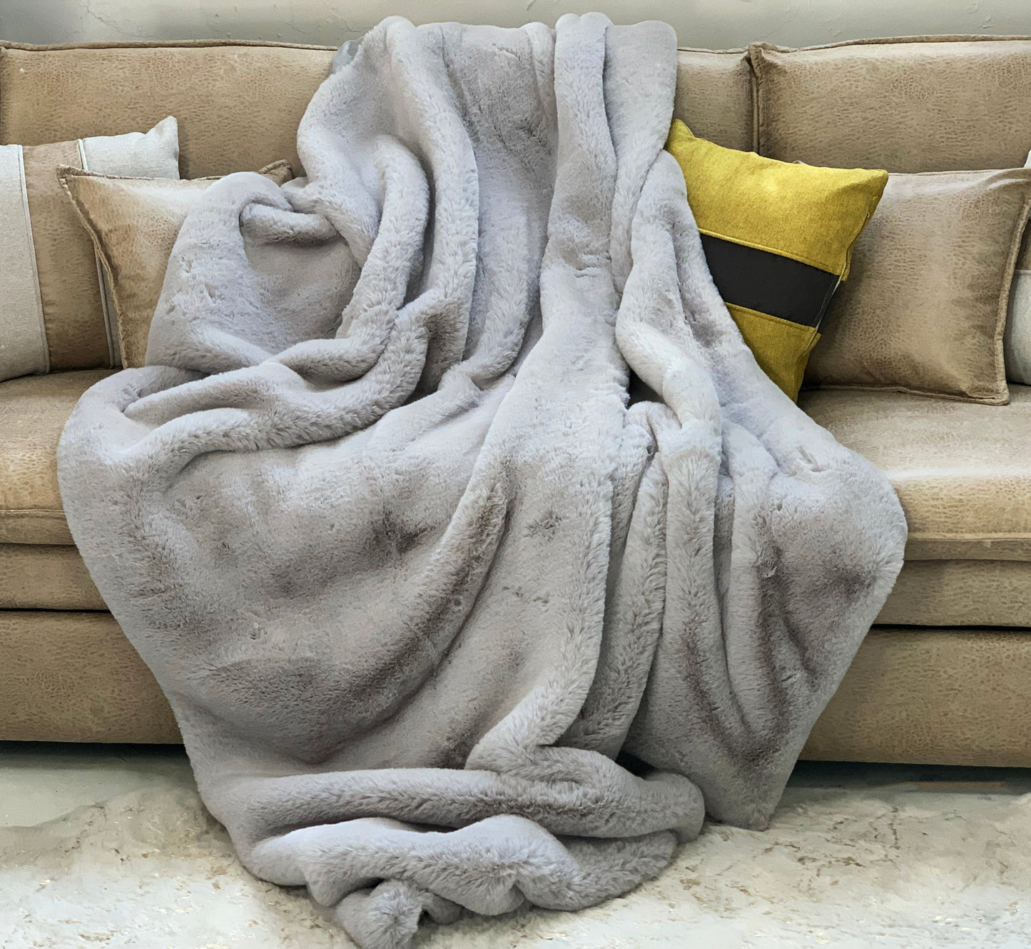 Bella Luxury Faux Fur Throw Blanket Collection, Assorted Colors