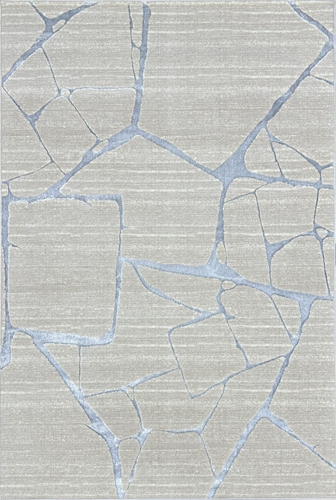 Biv Frosted Fissures Indoor | Outdoor Area Rug, Beige & Silver