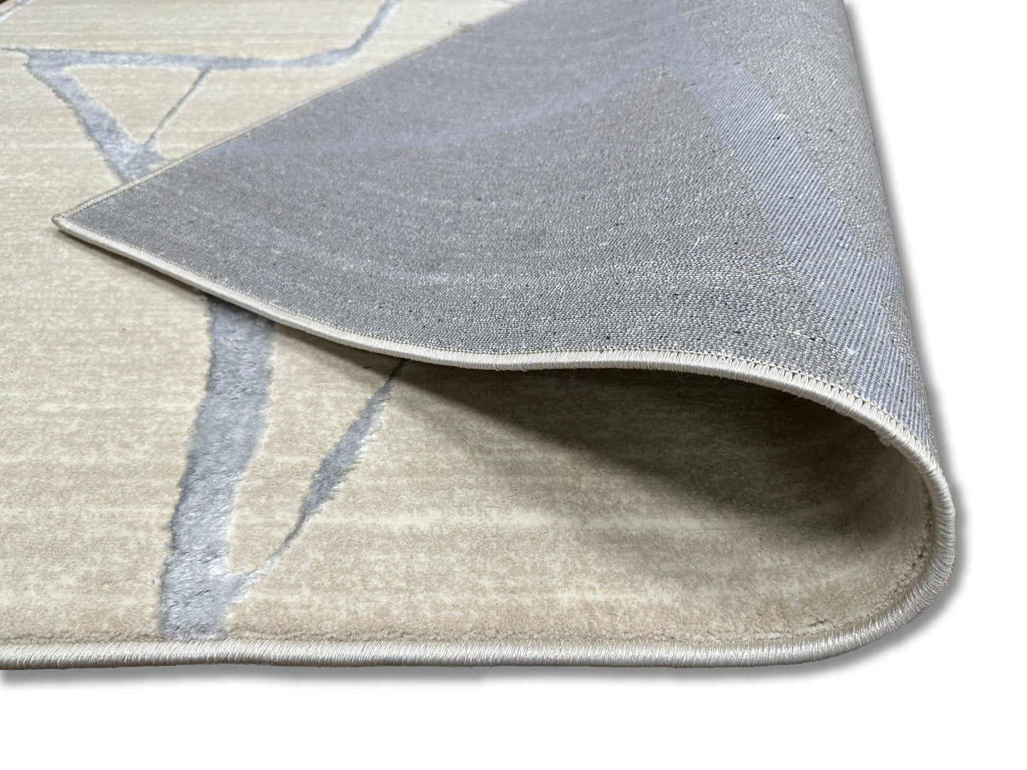Biv Frosted Fissures Indoor | Outdoor Area Rug, Beige & Silver