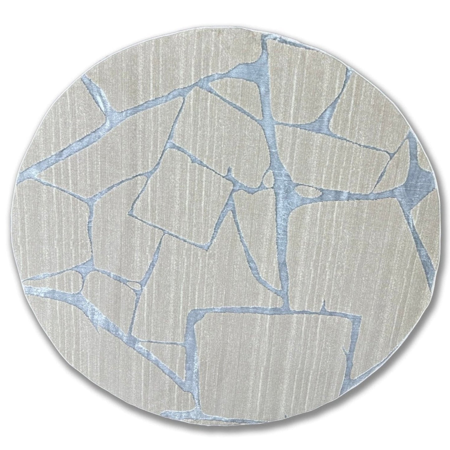 Biv Frosted Fissures Indoor | Outdoor Area Rug, Beige & Silver