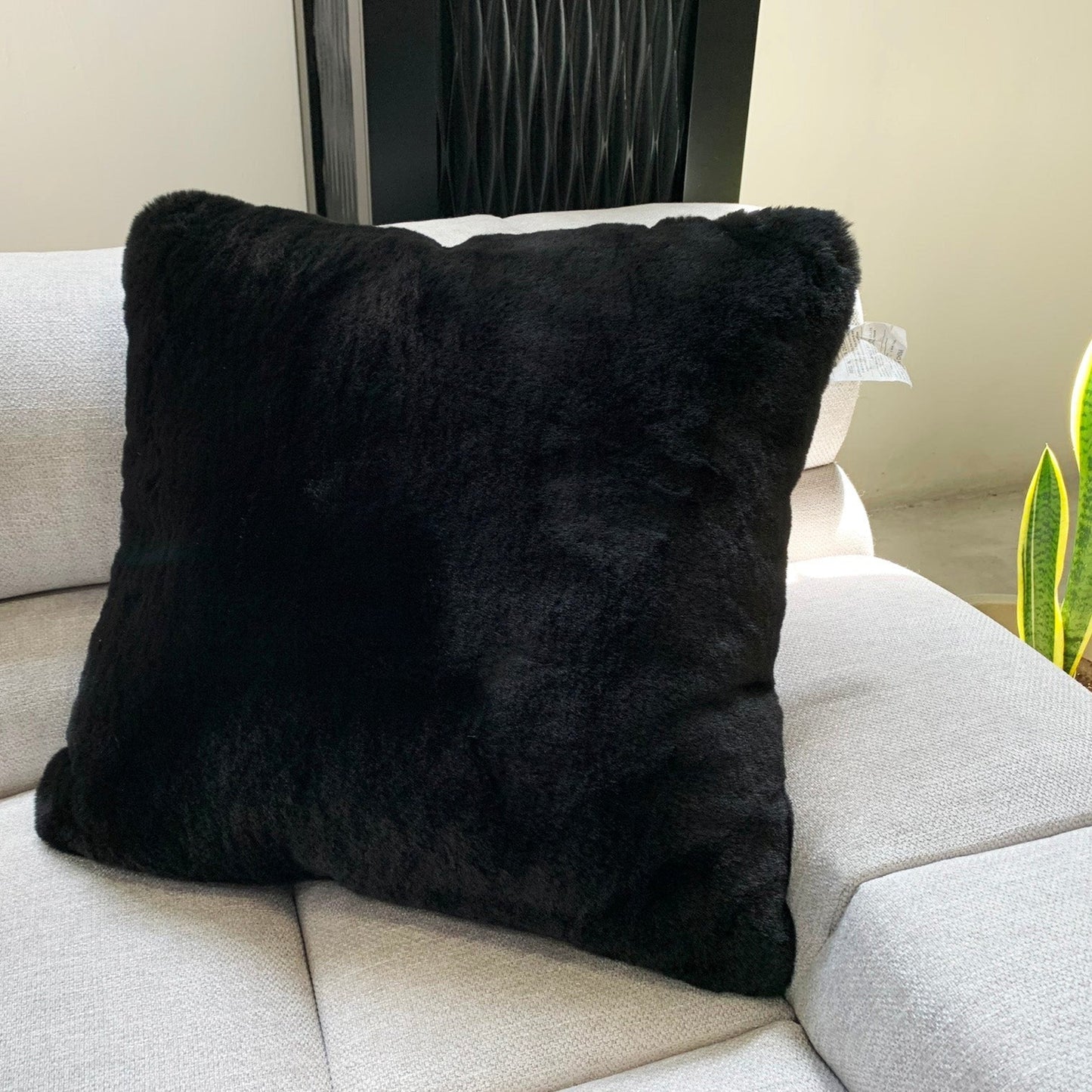 Modern Soft Luxury Chinchilla Feel Faux Fur Pillow by Rug Factory Plus - Rug Factory Plus