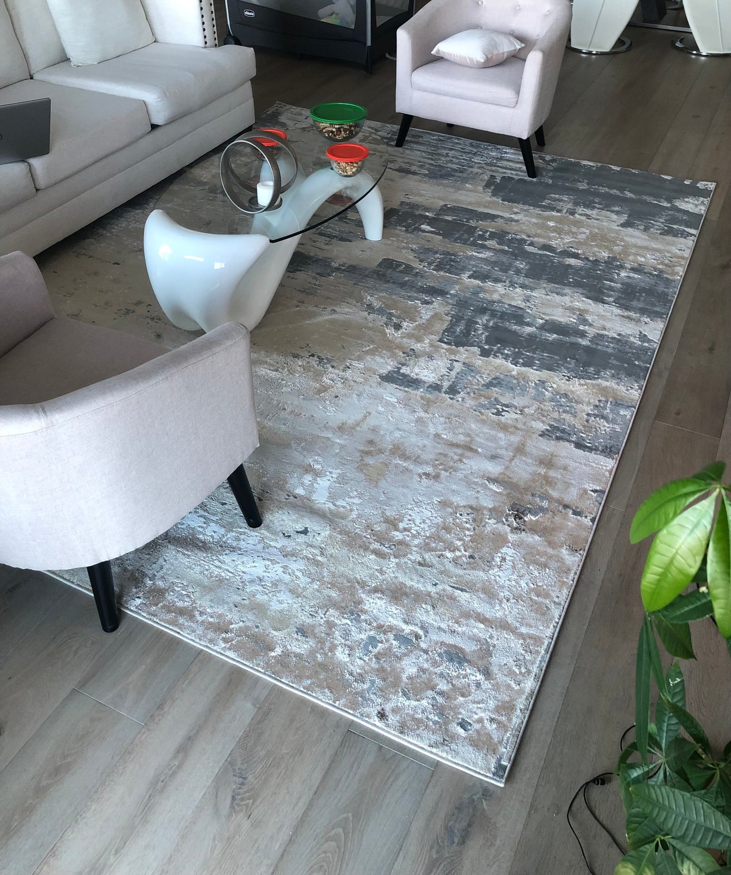 Maximus Emotion Indoor | Outdoor Area Rug, Beige & Gold