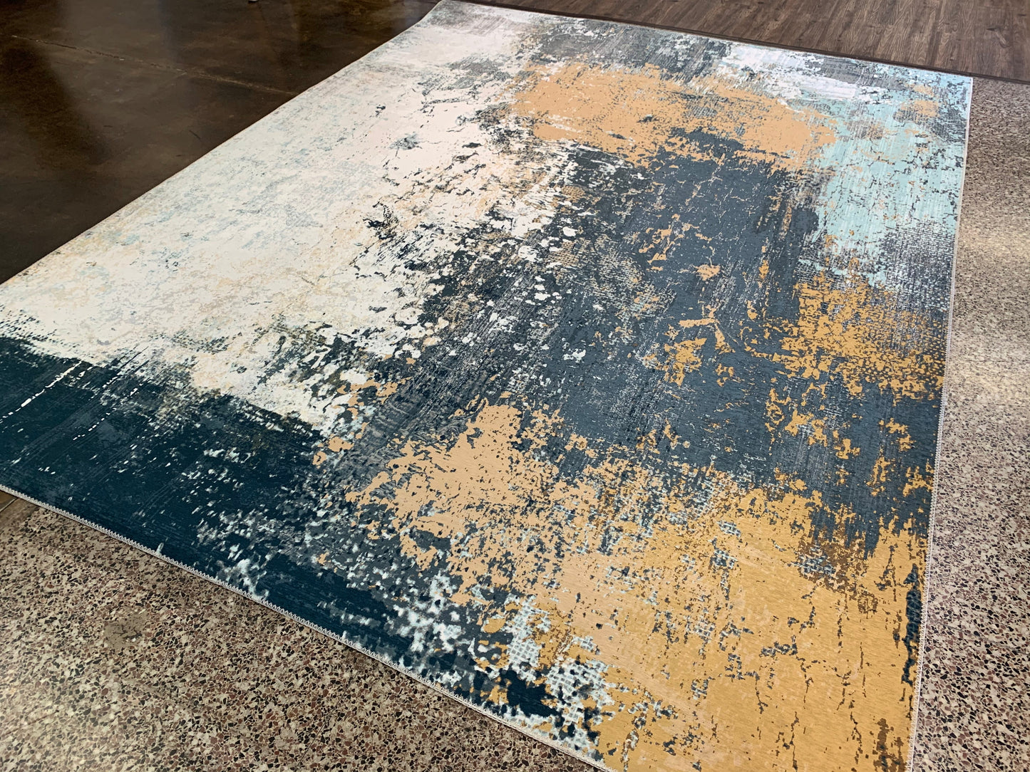Elevate Patina Area Rug, Gold & Green