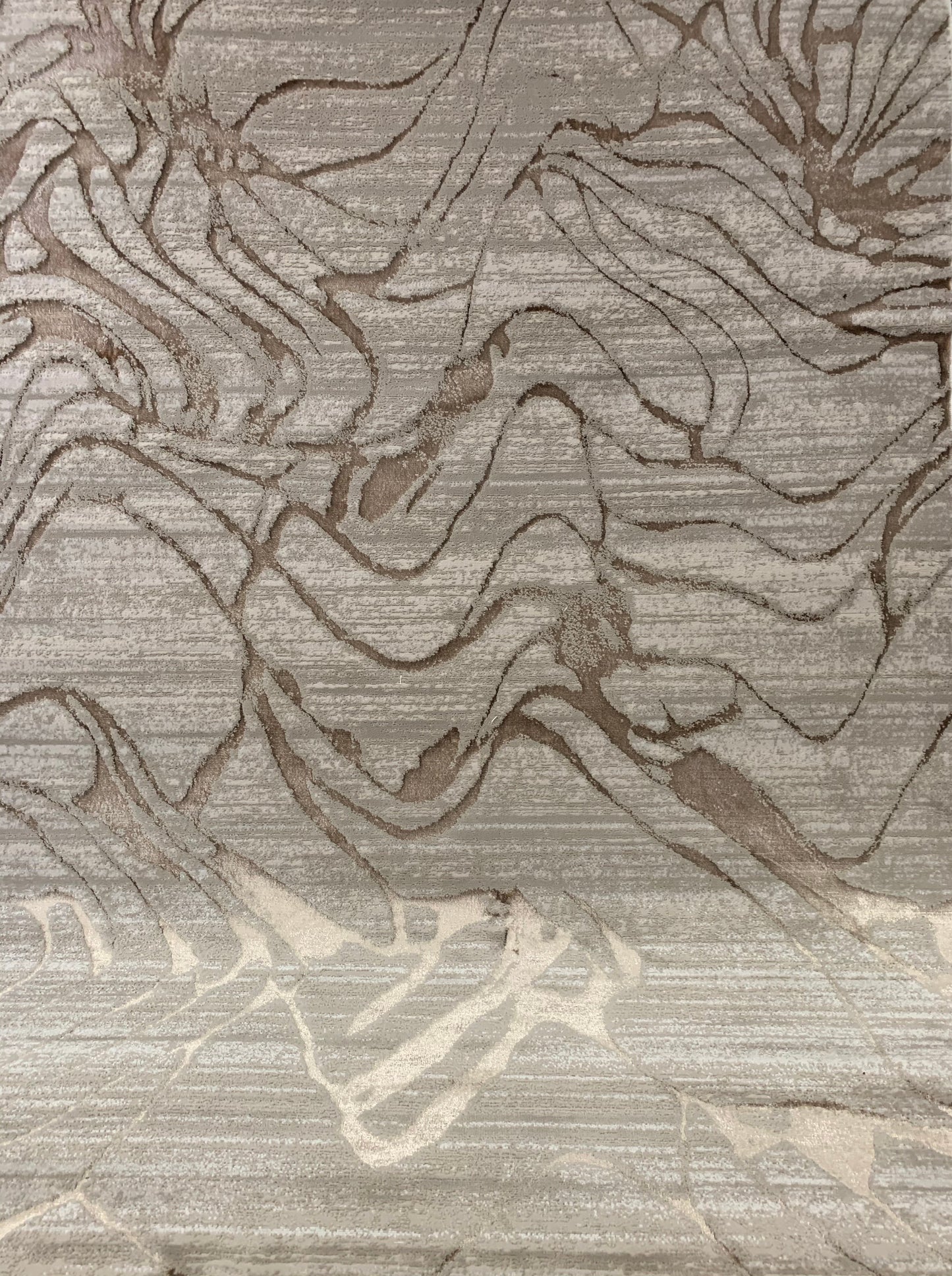 Maximus Ethereal Flow Indoor | Outdoor Area Rug, Beige & Platinum