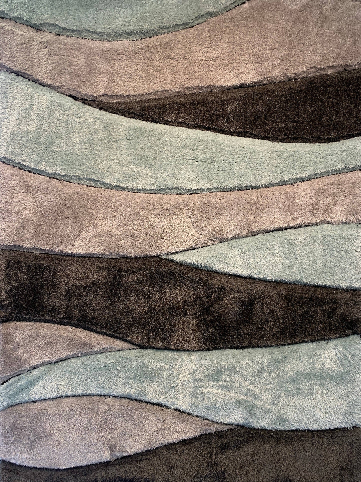 Sorrento 3D Stormy Currents Shag Area Rug, Gray