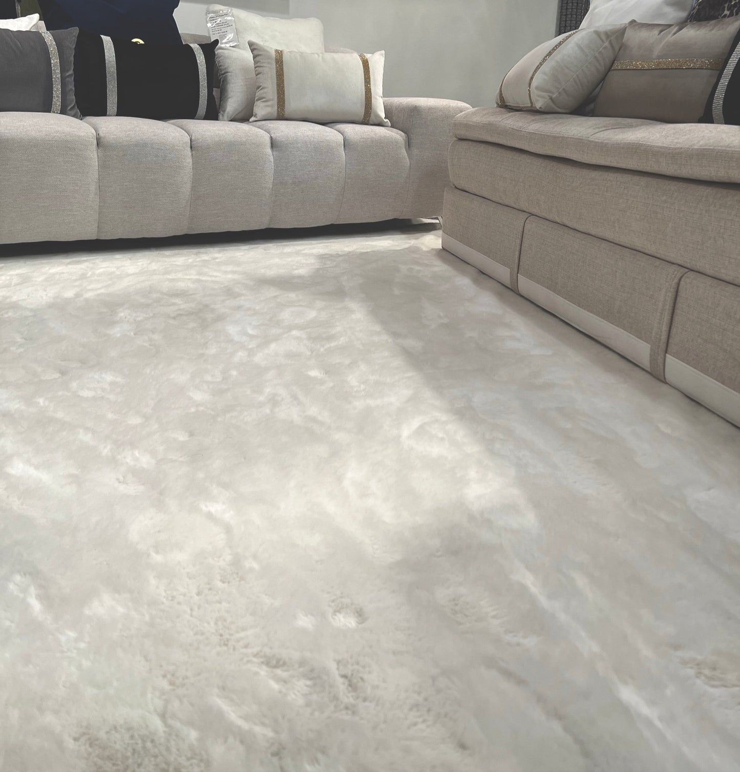 Luxury Faux Chinchilla Fur Area Rug, Assorted Colors