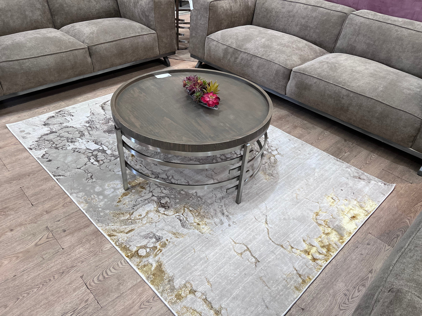 Maximus Iridescence Indoor | Outdoor Area Rug, Gold & Silver