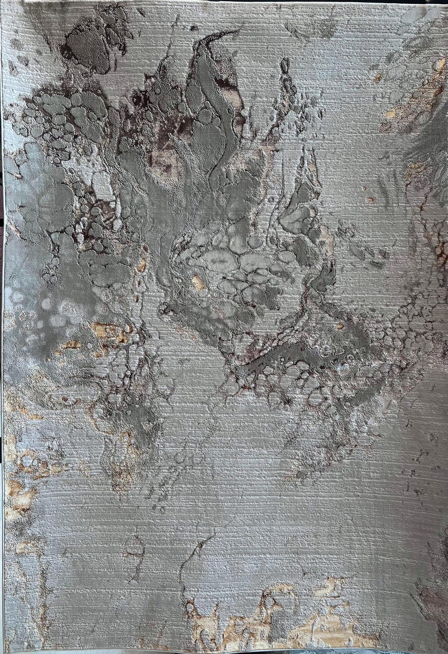 Maximus Iridescence Indoor | Outdoor Area Rug, Gold & Silver