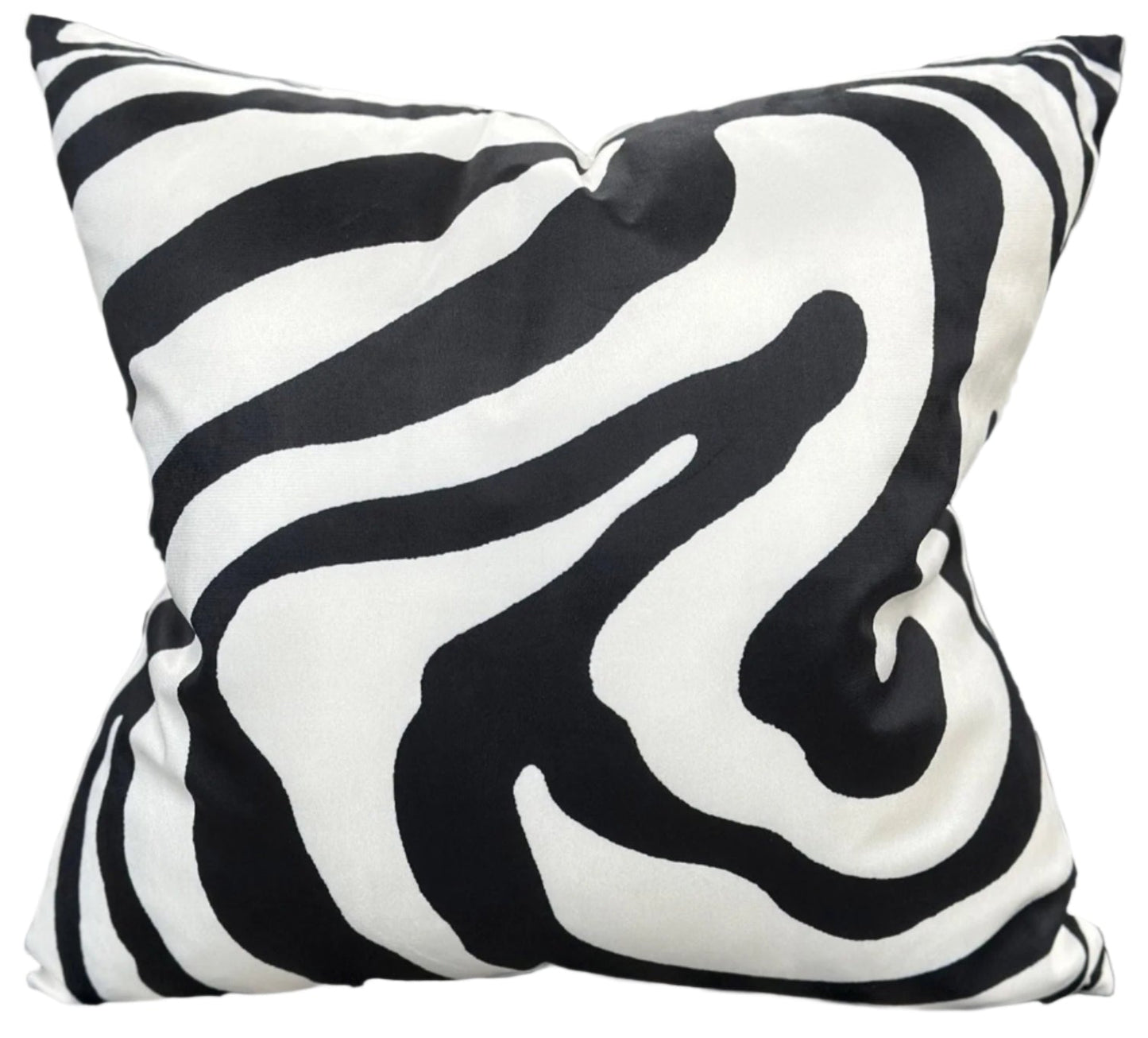 VIVA DigiPrint Velvet Throw Pillow, White & Black