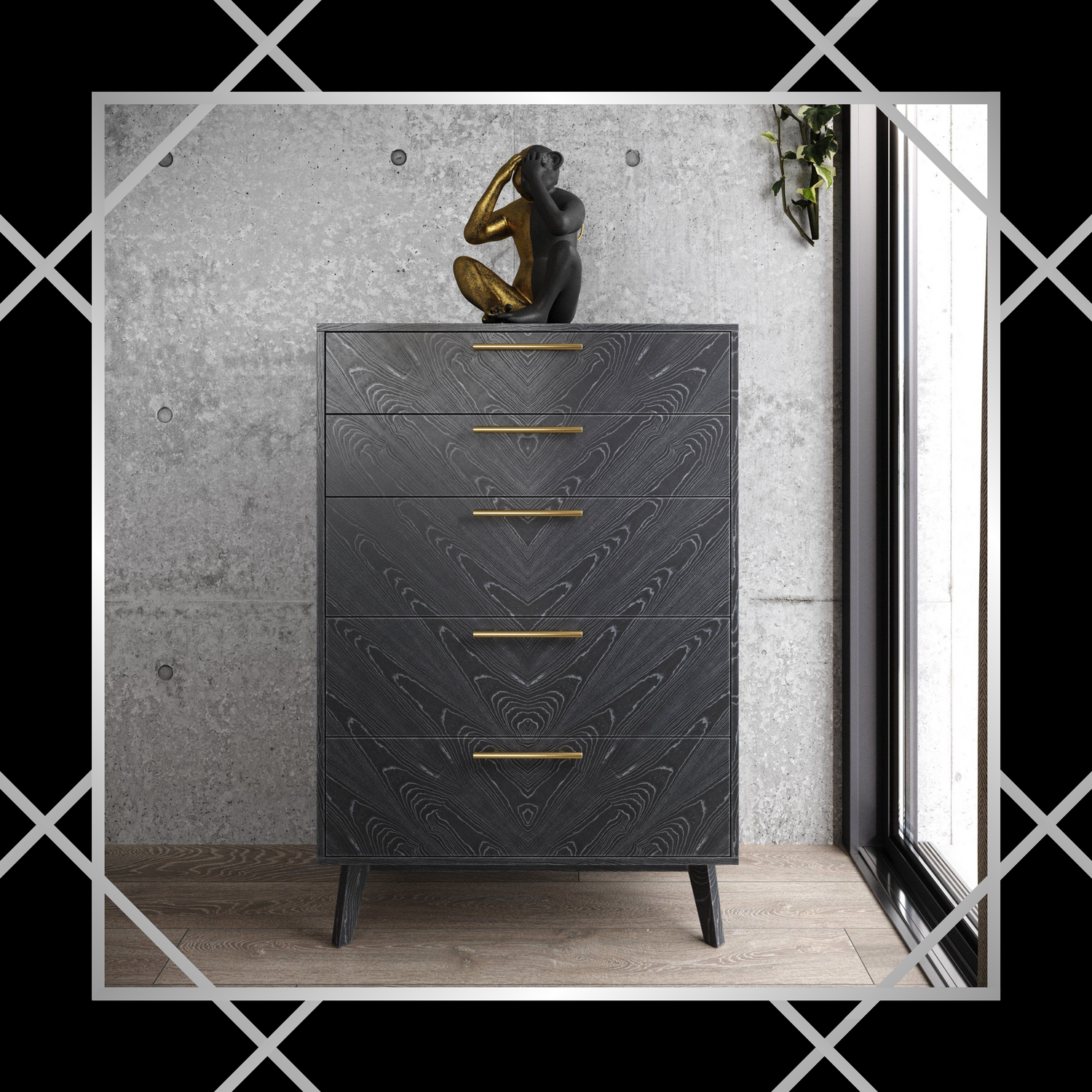 Chests: Maximize your storage space with our collection of chic and functional Chests. These versatile pieces are perfect for storing clothing, linens, and other personal items, keeping your bedroom clutter-free and stylish.