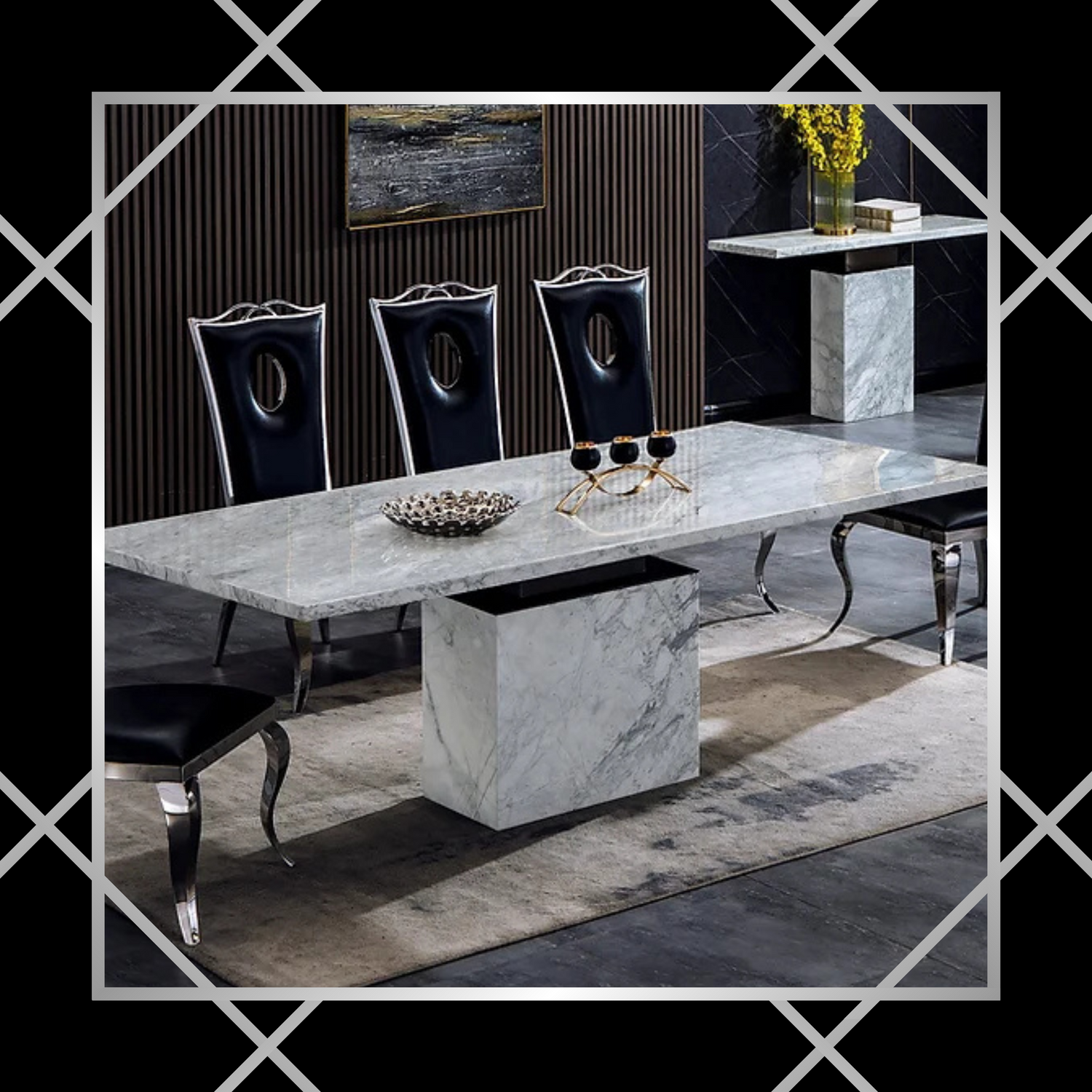 Dining Tables: Choose from a variety of shapes, sizes, and materials, such as rectangular, round, square, and extendable options, to create the perfect centerpiece for your dining room.