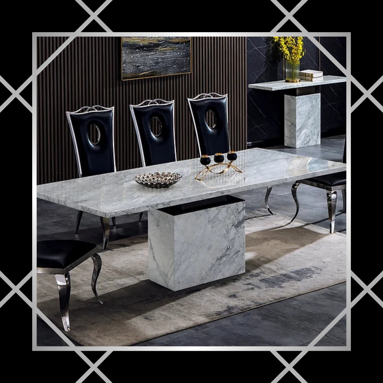 Dining Tables: Choose from a variety of shapes, sizes, and materials, such as rectangular, round, square, and extendable options, to create the perfect centerpiece for your dining room.
