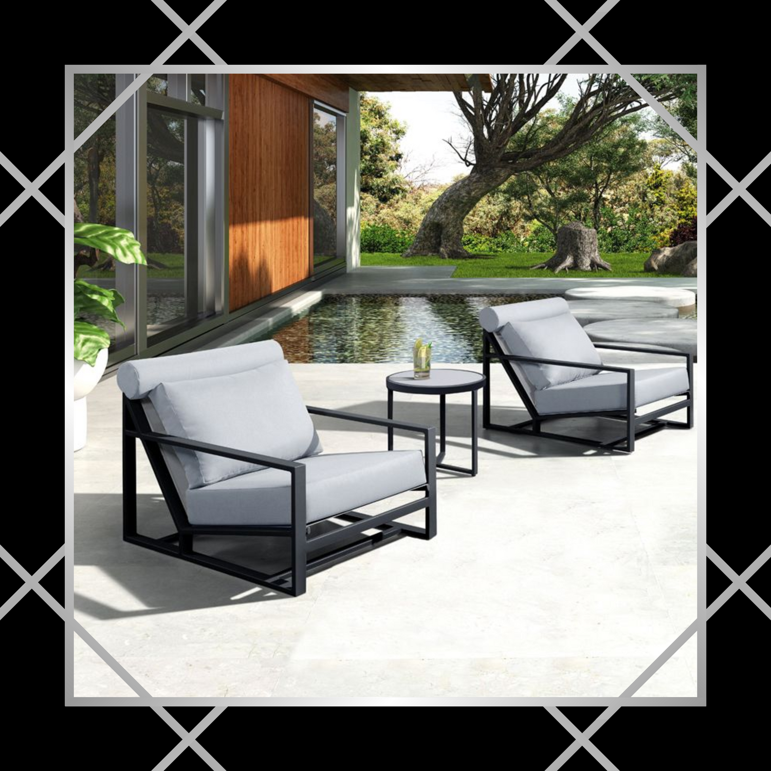 Outdoor Accent Chairs: Perfect for creating a cozy seating area on your patio, garden, or balcony, these accent chairs offer a variety of designs, materials, and colors to suit any outdoor decor.