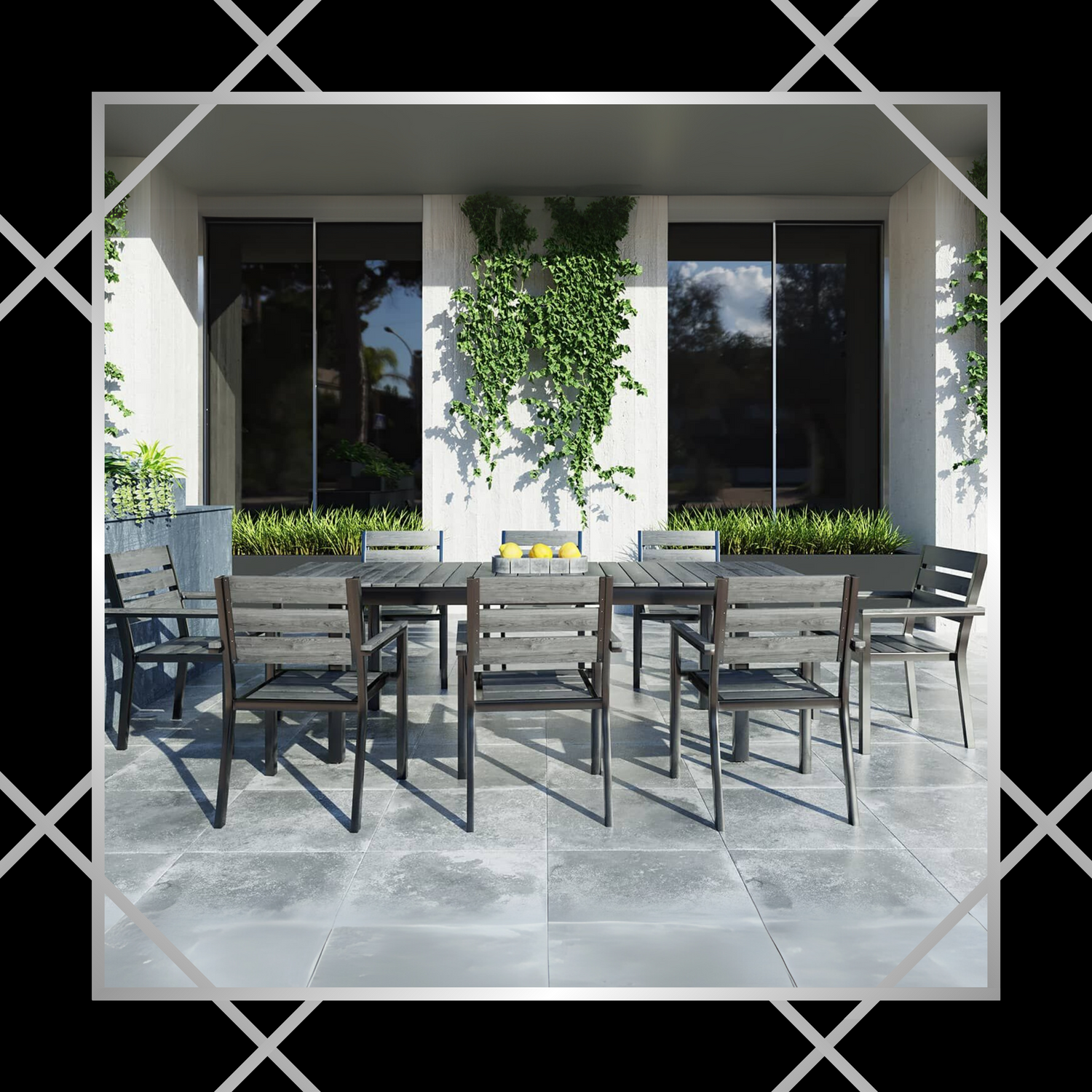 Outdoor Dining Sets:  Perfect for hosting summer barbecues or intimate family dinners, our dining sets offer a variety of seating options and table sizes to accommodate your needs and space.