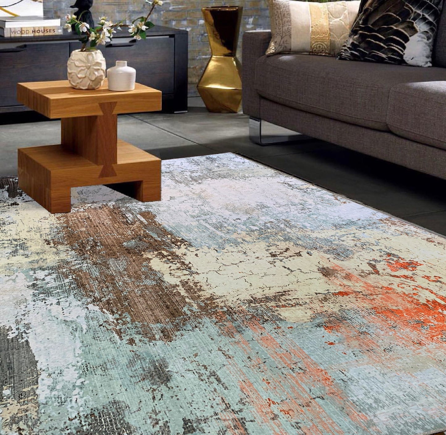 Elevate Rust Area Rug, Orange & Earth