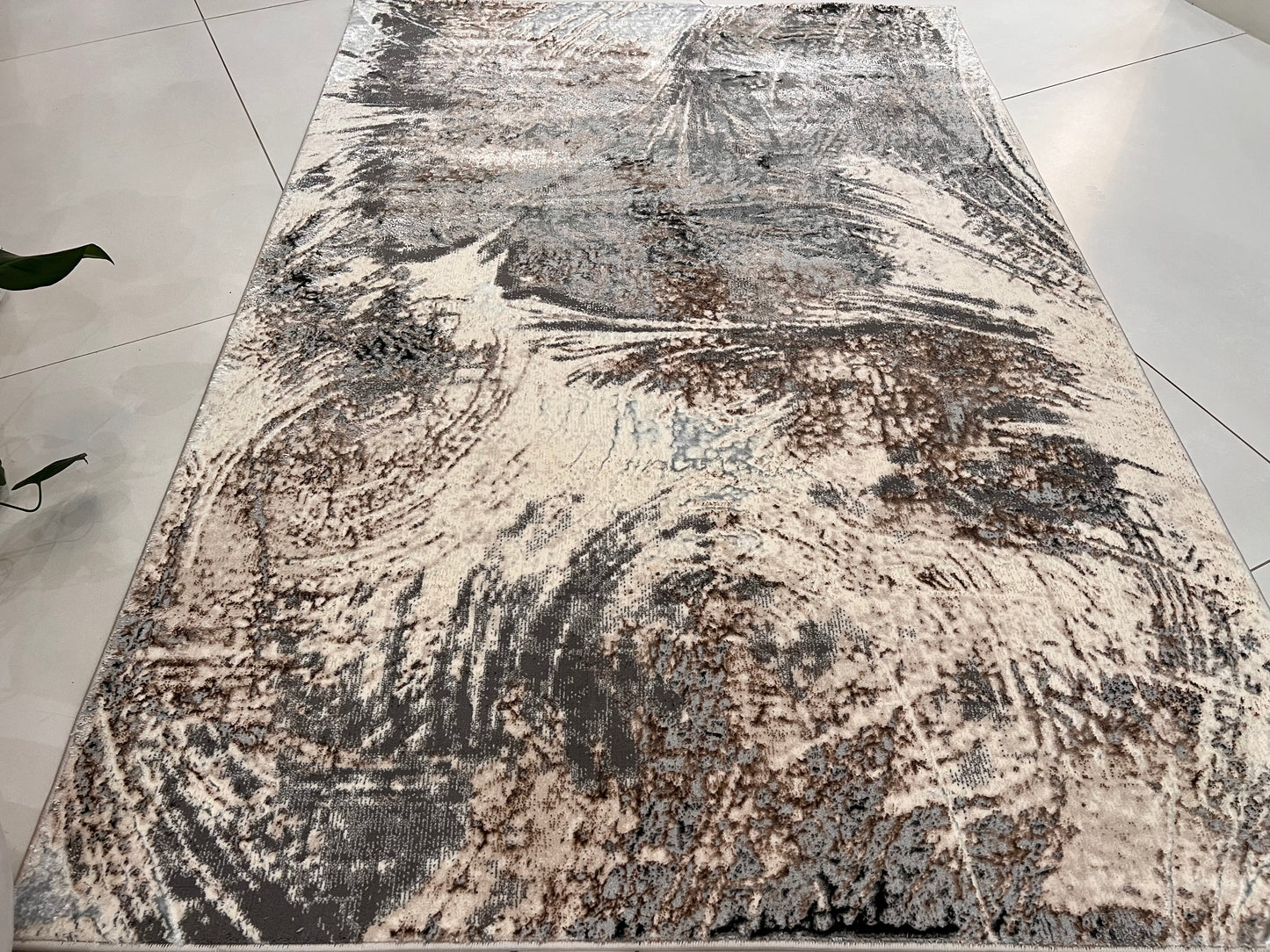 Biv Whiskers Indoor | Outdoor Area Rug, Gray & Silver