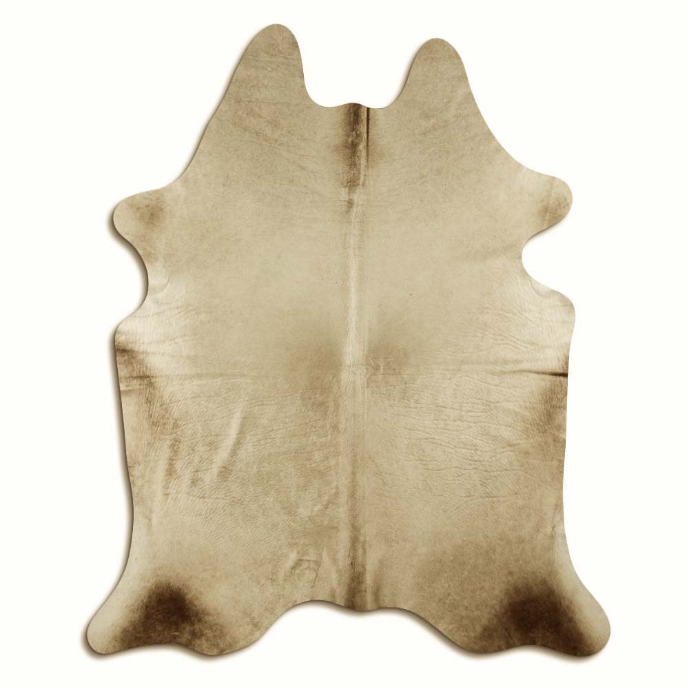 Authentic Leather Hides, Cowhide Area Rug, Light Champagne