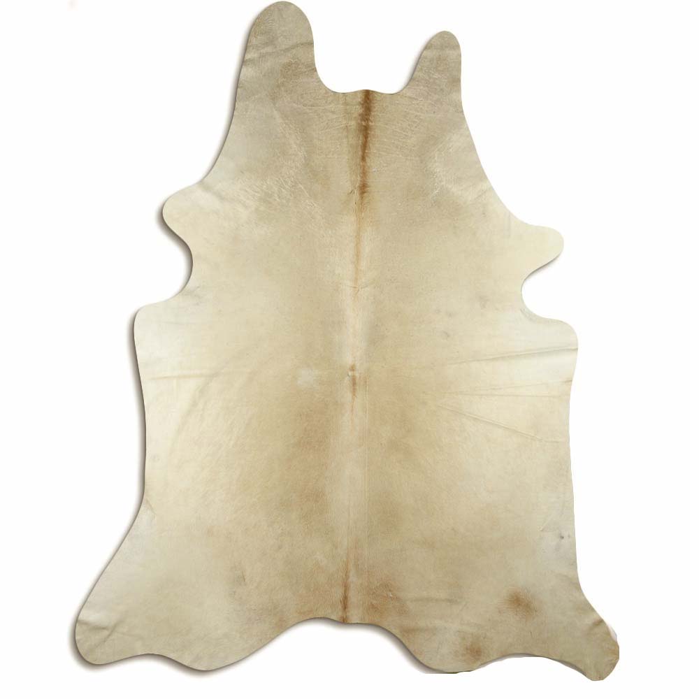 Authentic Leather Hides, Cowhide Area Rug, Light Champagne