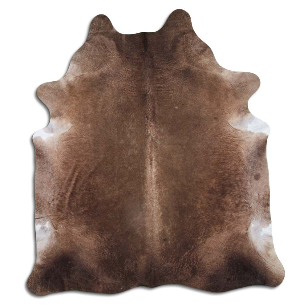 Authentic Leather Hides, Cowhide Area Rug, Dark Champagne