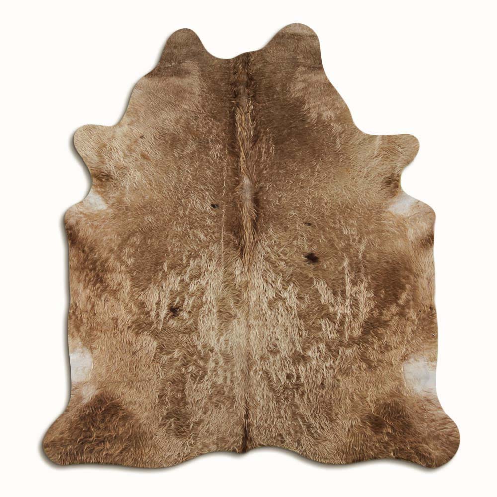 Authentic Leather Hides, Cowhide Area Rug, Dark Champagne