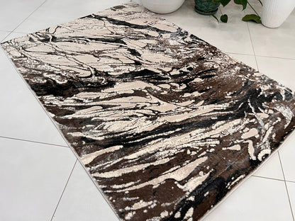 Biv Overflow Indoor | Outdoor Area Rug, Beige & Silver