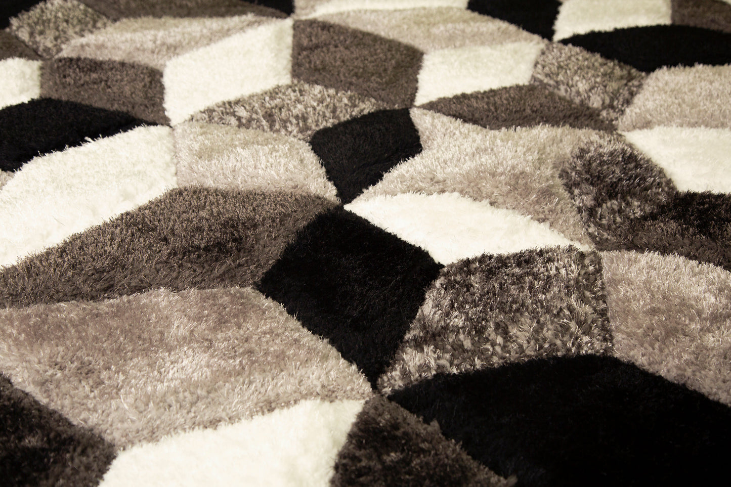 Sorrento 3D Starstruck Shag Area Rug, Grayscale