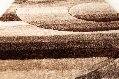 Sorrento 3D Pole Shift Shag Area Rug, Earth