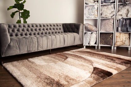 Sorrento 3D Pole Shift Shag Area Rug, Earth