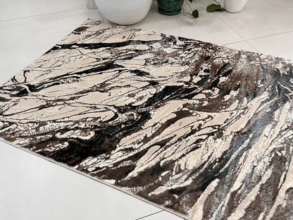 Biv Overflow Indoor | Outdoor Area Rug, Beige & Silver