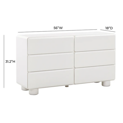 Livvy 6-Drawer Dresser, White