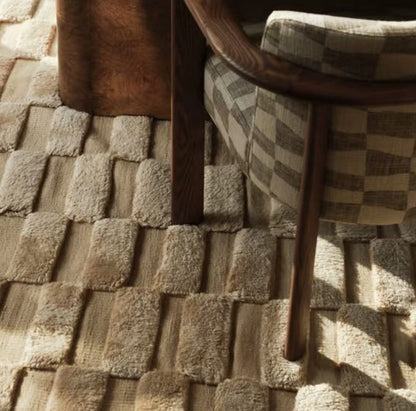 Finite Mosaics, Cryptograph Area Rug, Beige