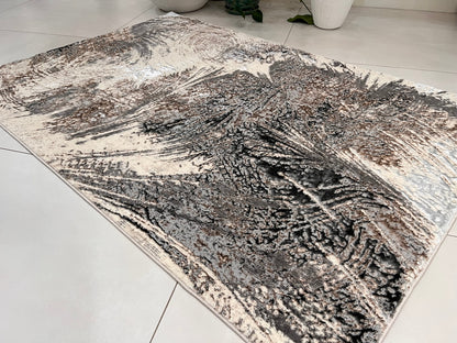 Biv Whiskers Indoor | Outdoor Area Rug, Gray & Silver