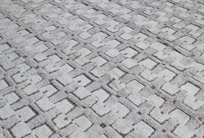 Finite Mosaics, Dancing Echoes Area Rug, Gray & Beige