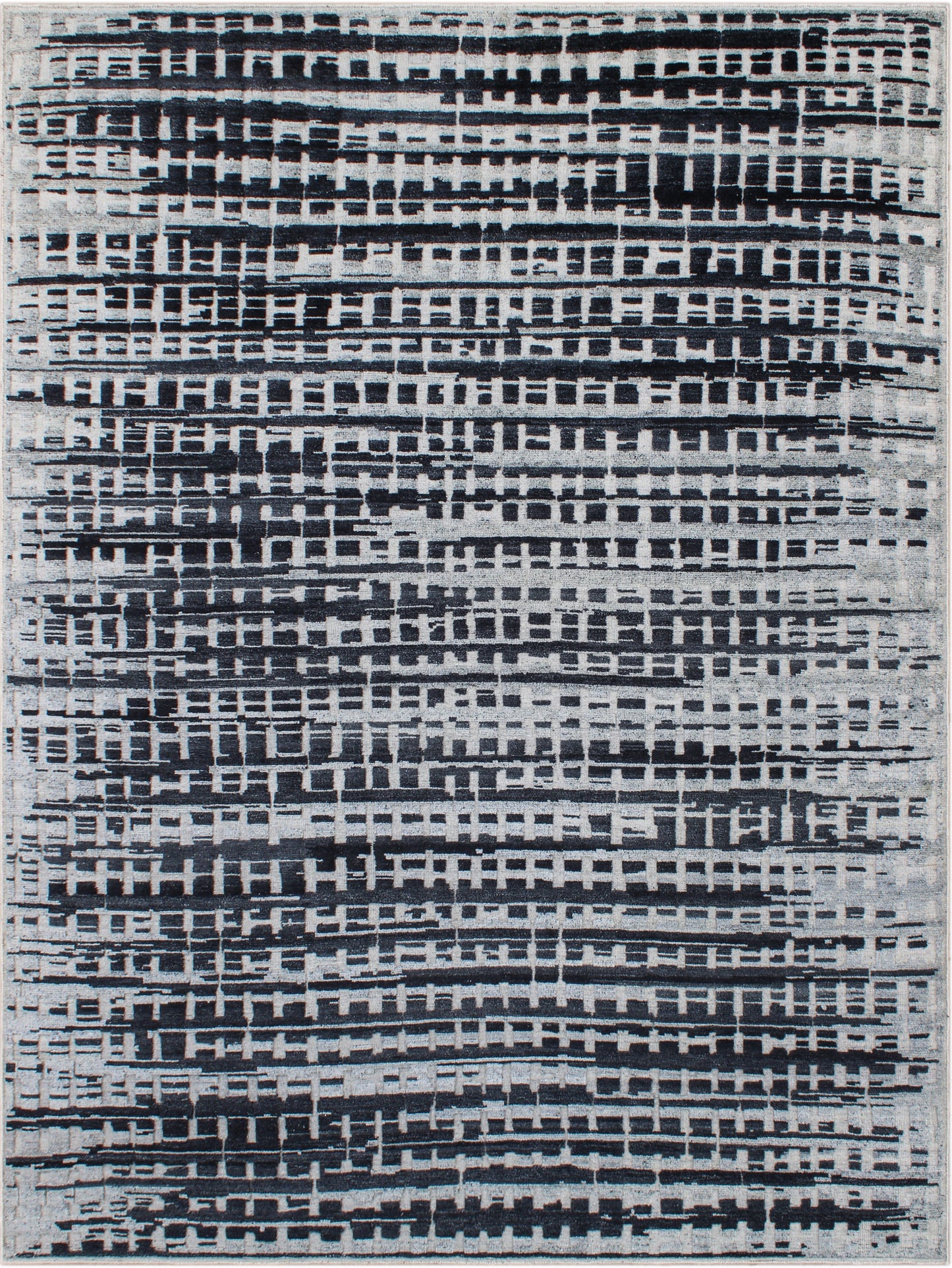 Finite Mosaics, Temporal Rift Area Rug, Ivory & Black