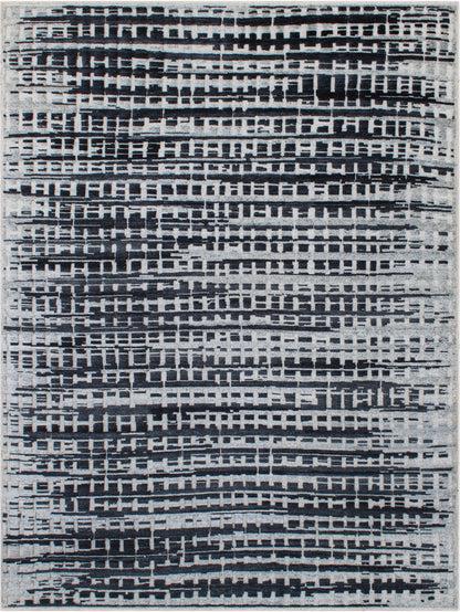 Finite Mosaics, Temporal Rift Area Rug, Ivory & Black
