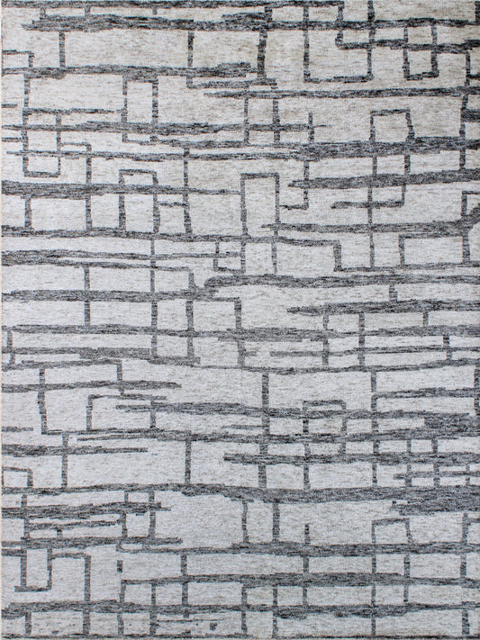 Finite Mosaics, Eternity Puzzle Area Rug, Ivory & Gray