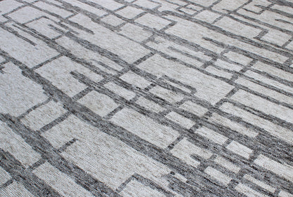 Finite Mosaics, Eternity Puzzle Area Rug, Ivory & Gray