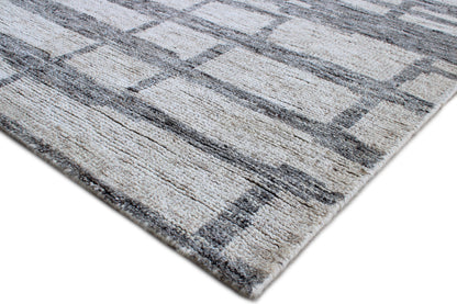 Finite Mosaics, Eternity Puzzle Area Rug, Ivory & Gray