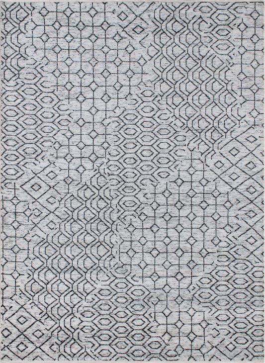 Finite Mosaics, Celestial Chimera Area Rug, Gray & Black