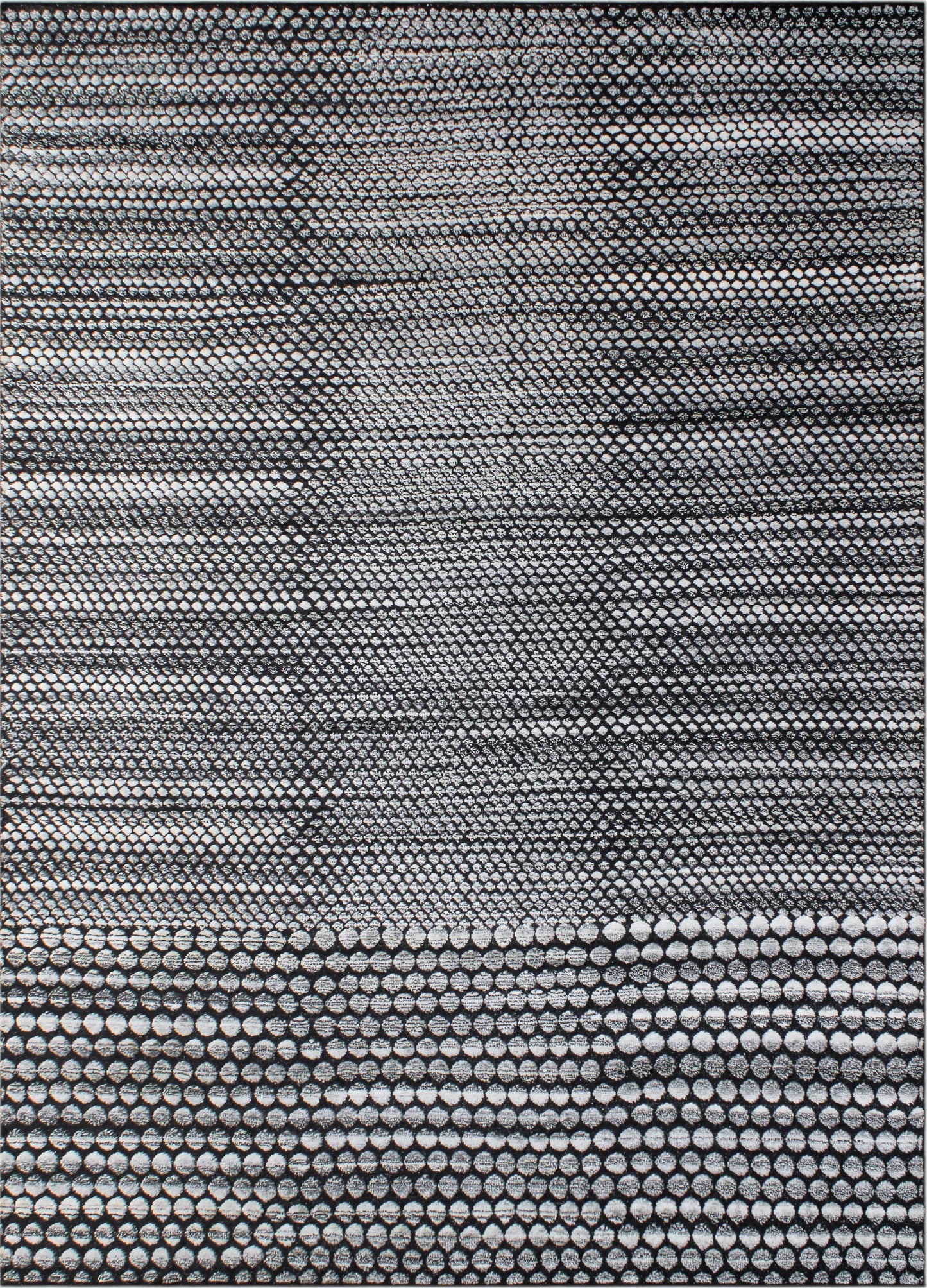Finite Mosaics, Sedimentary Haze Area Rug, Black & Ivory